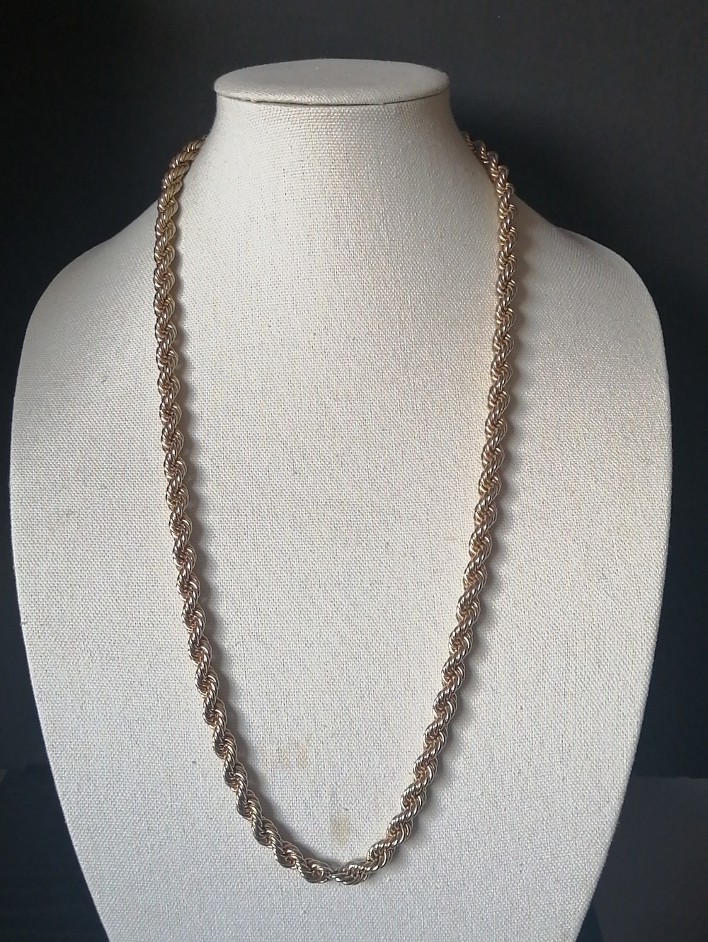 Vintage Goldtone Rope Chain Necklace